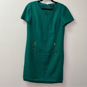 Tahari Green Short Sleeve Midi Dress Size 10